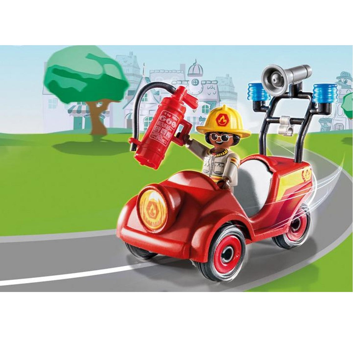 Mini Coche de Bomberos Playmobil d.o.c. con Freddy