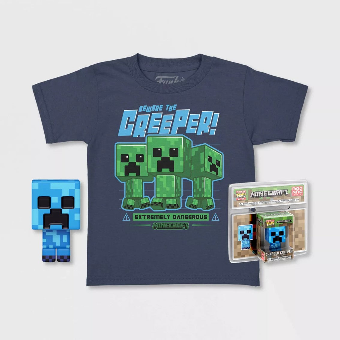 Figurita de Vinilo Charged Creeper de Minecraft con Camiseta Edición Limitada Talla S