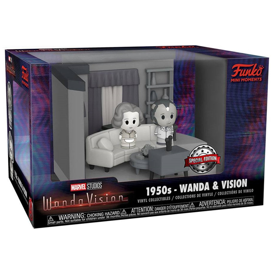 Figuras de Vinilo Funko Pop Mini Moments Wanda & Visión Blanco y Negro