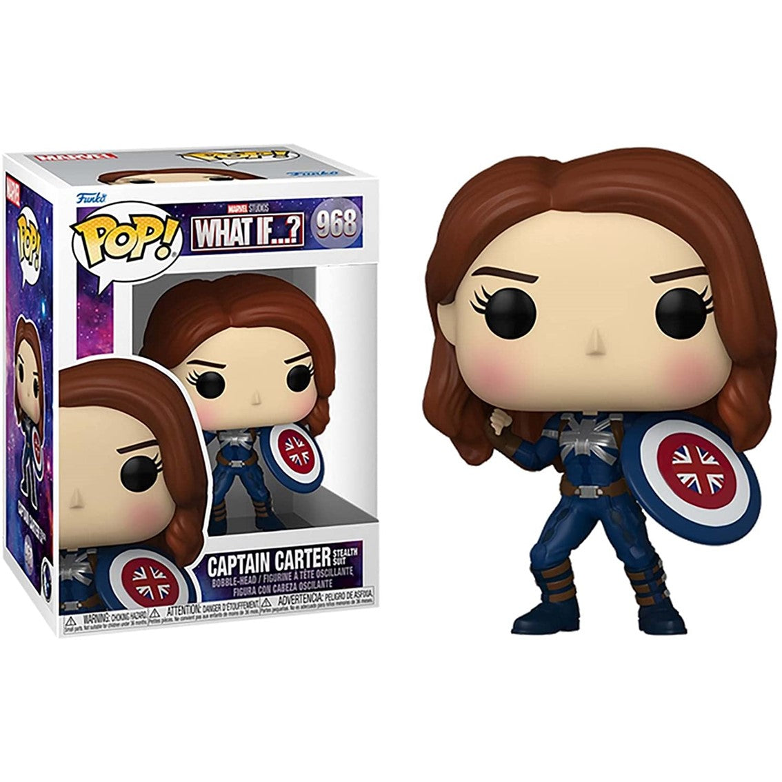 Figura de Vinilo Capitán Carter - Stealth Suit (Funko Pop Marvel What If)