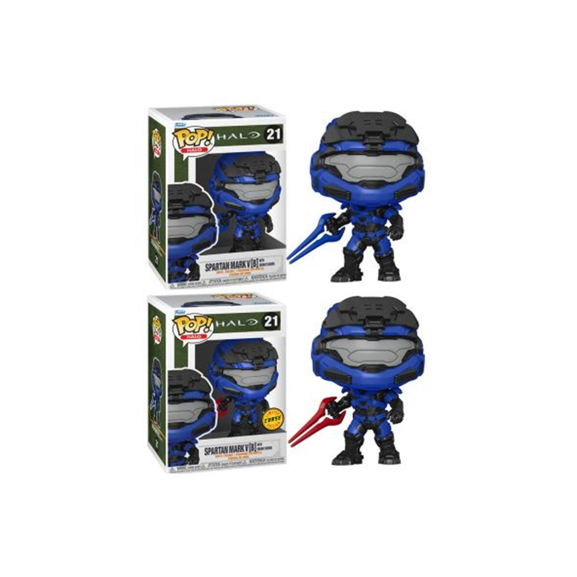 Funko Pop Halo Infinite - Spartan Mark V con Espada Azul y Opción Chase