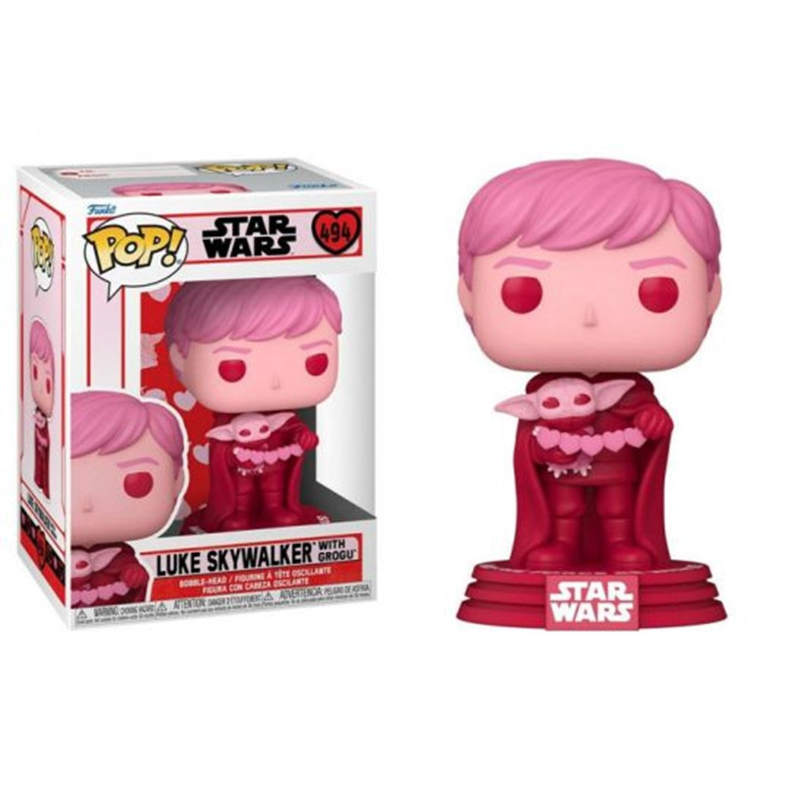 Funko Pop Star Wars: Luke Skywalker y Grogu San Valentín - 9 cm