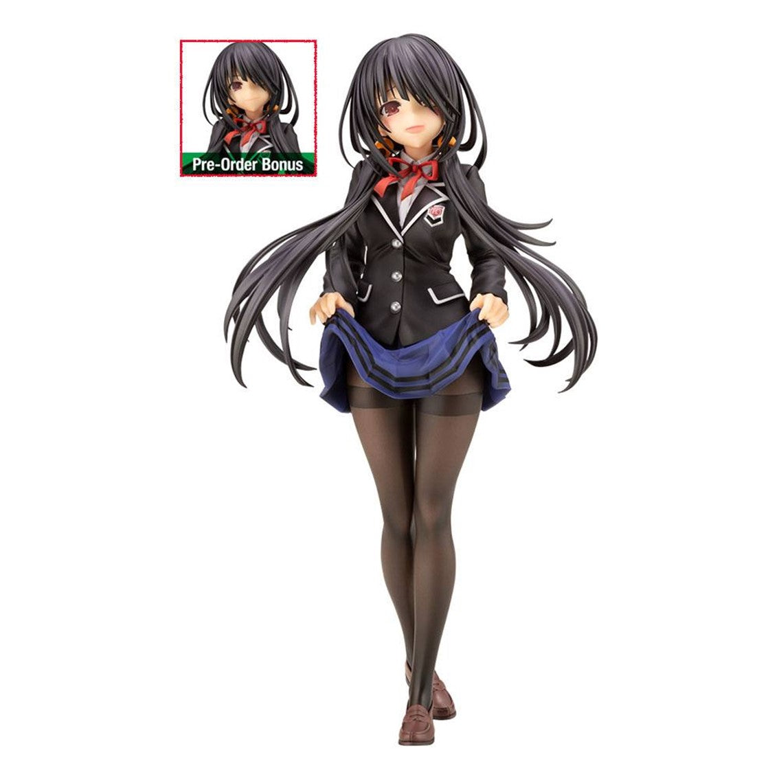 Figura Kotobukiya Kurumi Tokisaki en Uniforme Escolar - Edición Bonus 23 cm