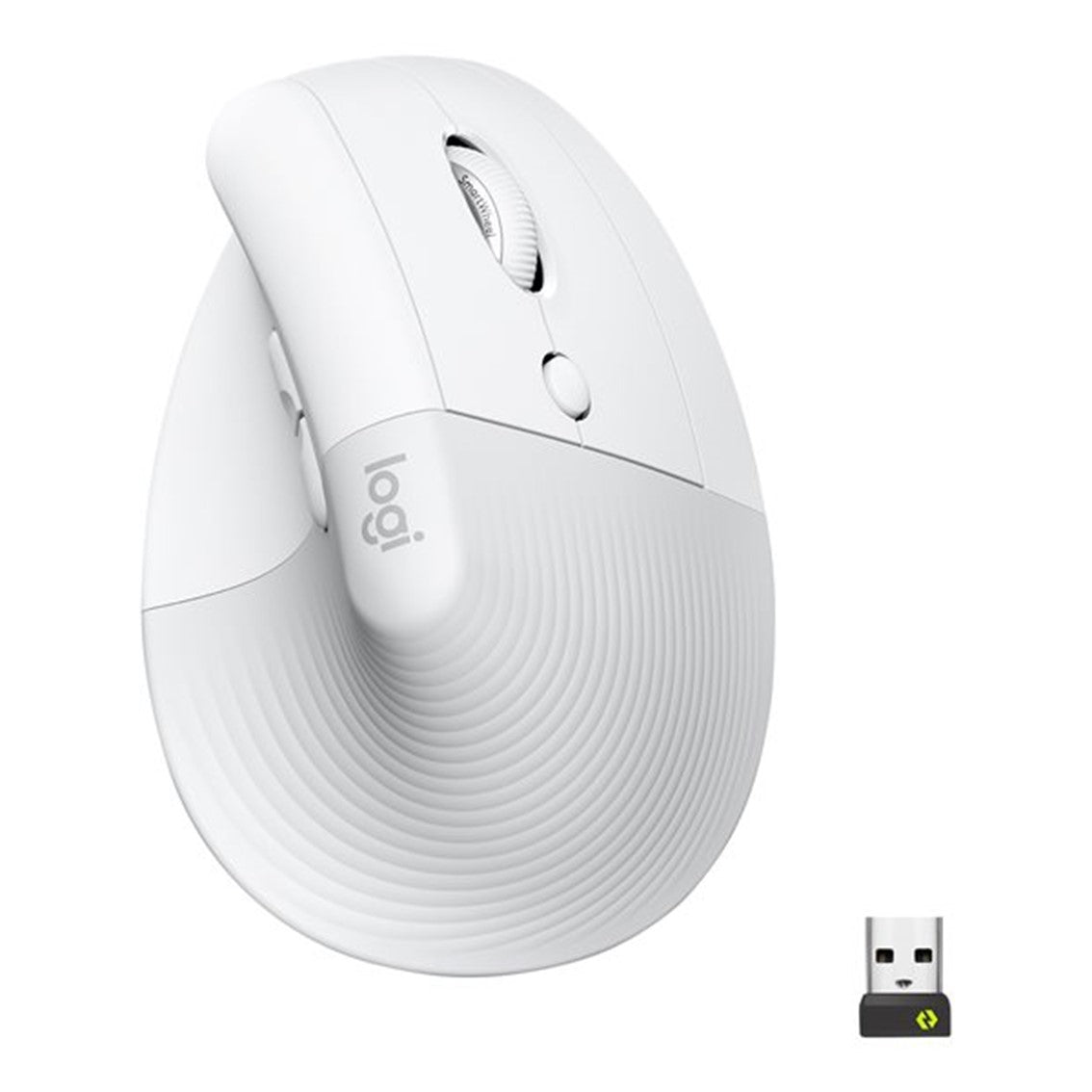 Ratón Vertical Logitech Lift - Inalámbrico, 6 Botones, 4000 DPI, Blanco Hueso