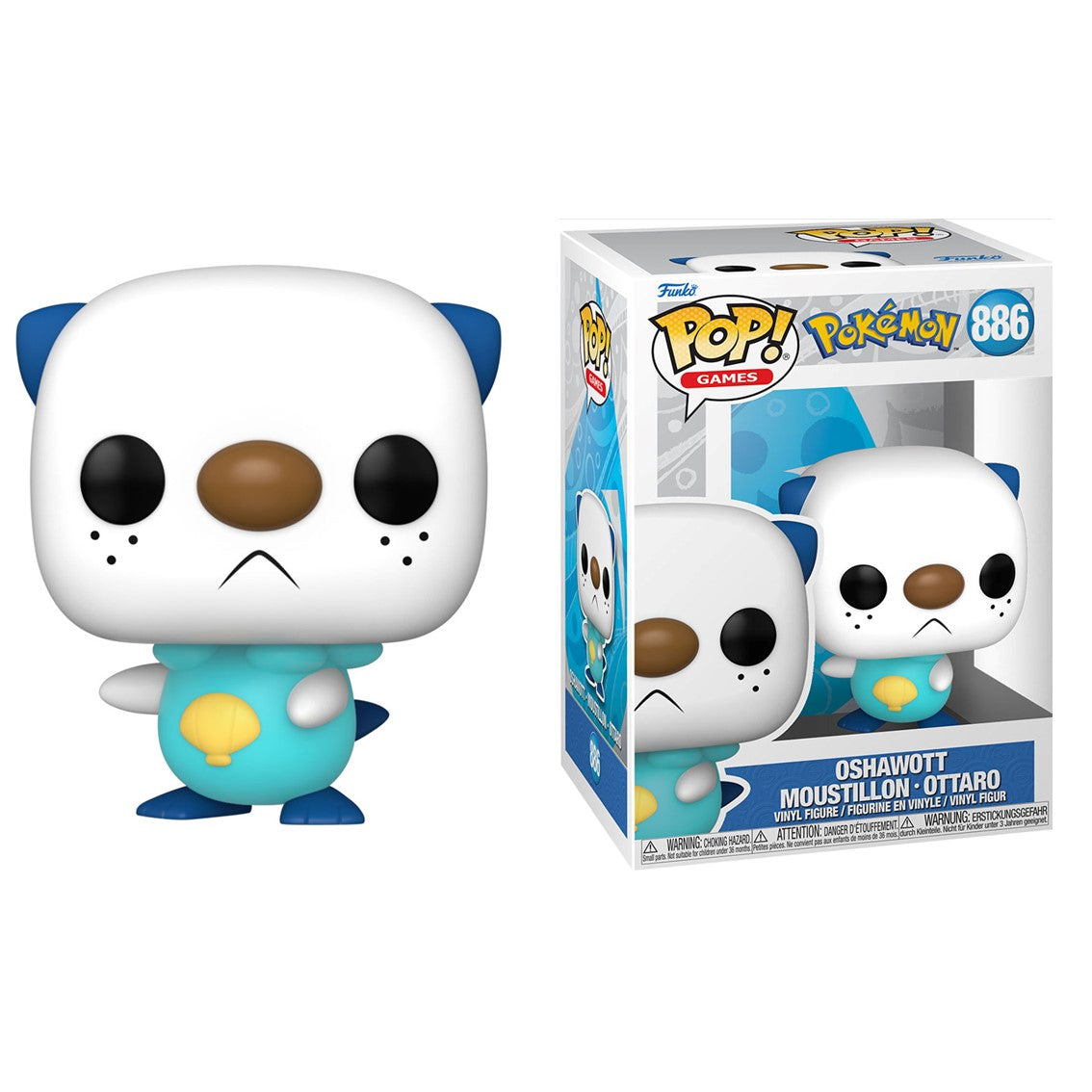 Figura Funko Pop Pokémon Oshawott - Vinilo 9 cm con Caja Original