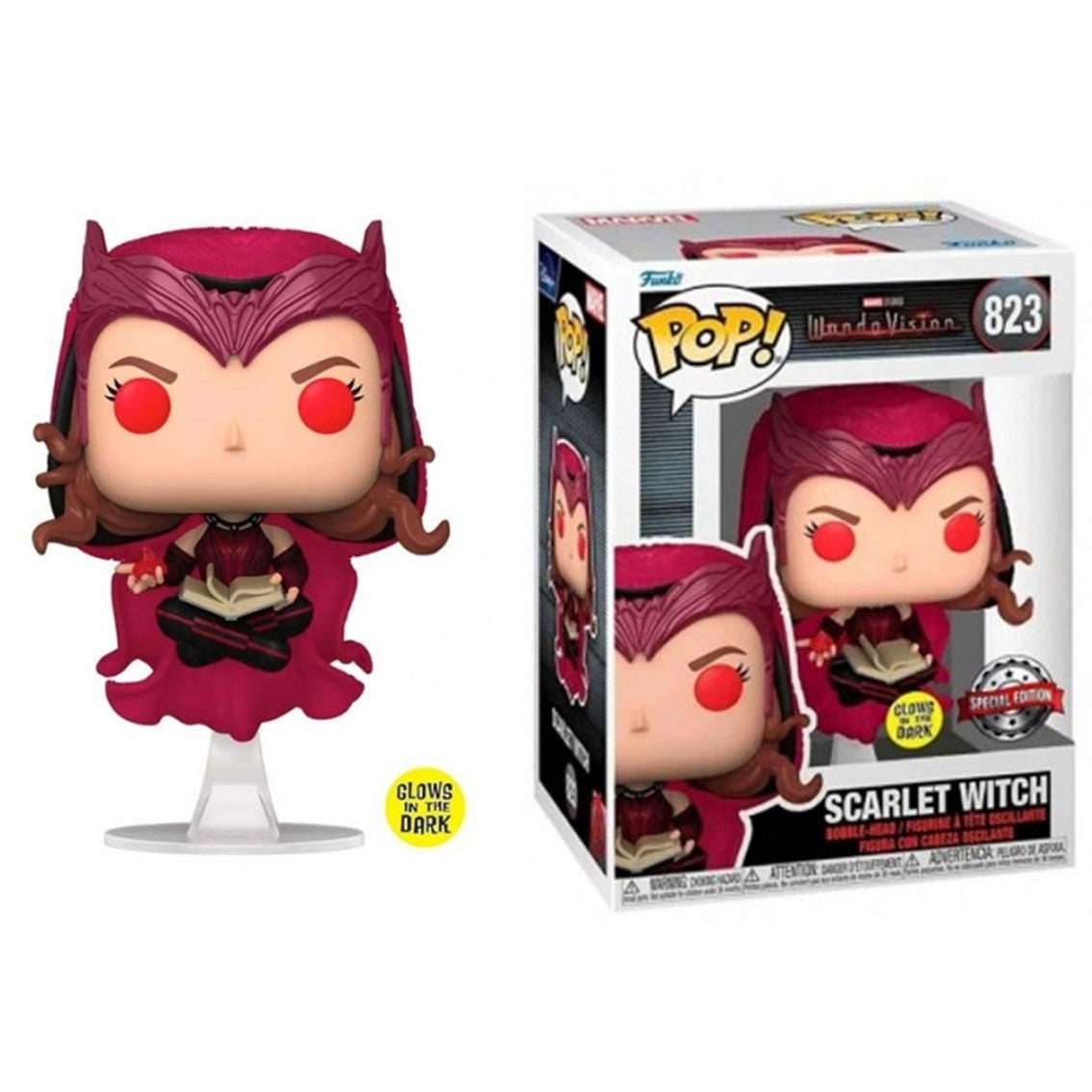 Funko Pop Marvel WandaVision Bruja Escarlata Glows en la Oscuridad 9 cm