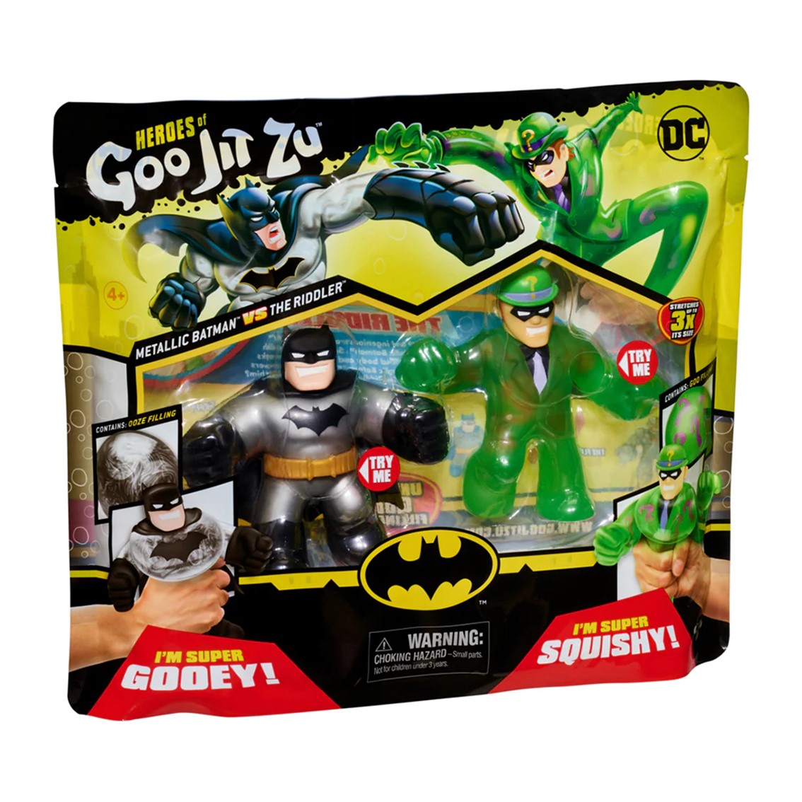 Pack de 2 Figuras Bandai Goo Jit Zu: Batman Metálico vs El Riddler