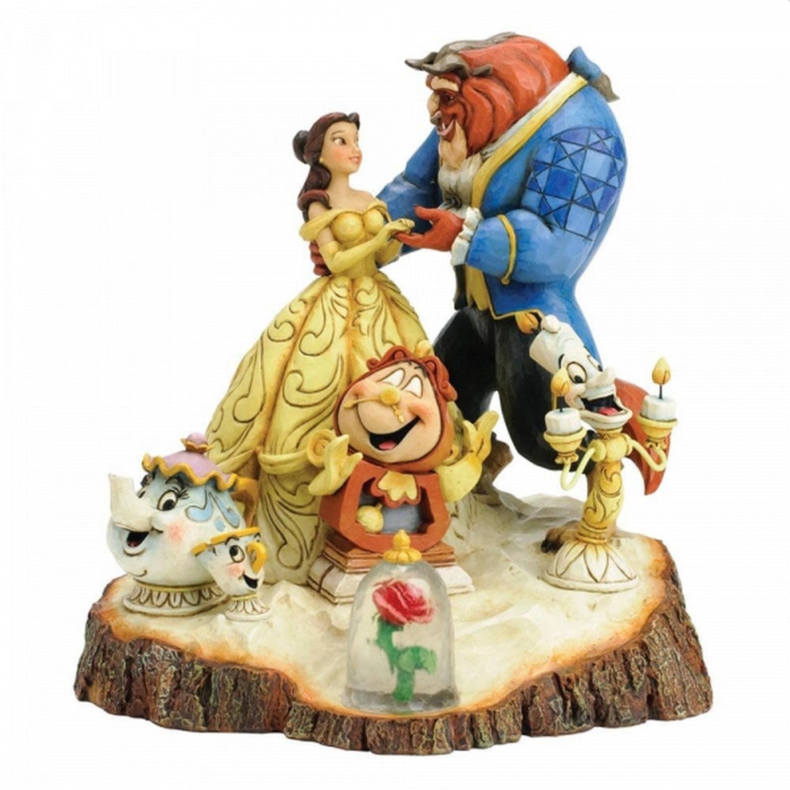 Figura Enesco Disney La Bella y la Bestia - Edición Hecha a Mano