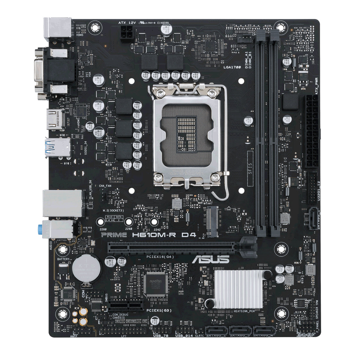 Placa Base Asus Prime H610M-R D4 - ATX, Intel 12ª Gen, 64GB DDR4, 4K HDMI, Audio 7.1