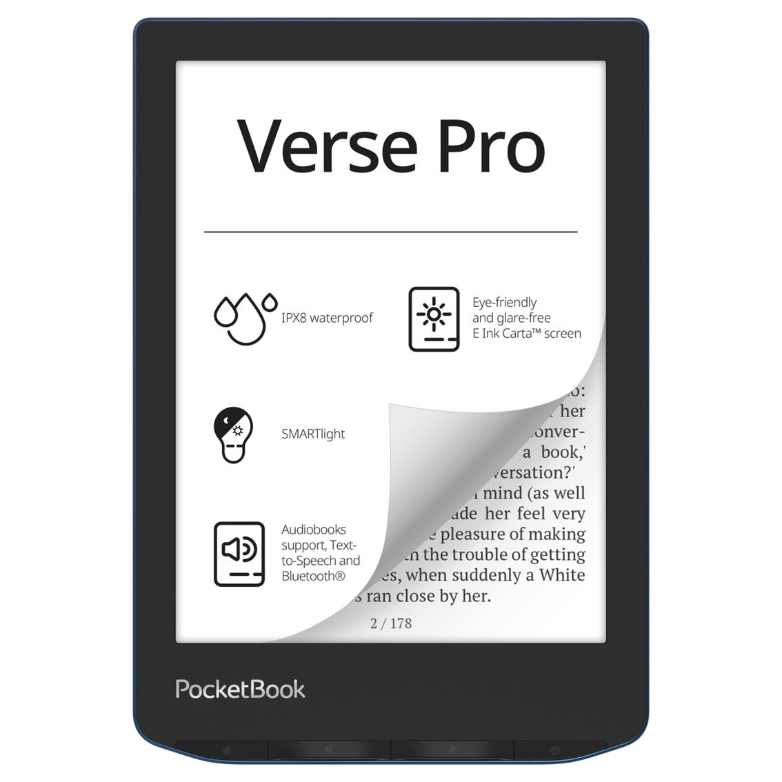 E-reader PocketBook Verse Pro de 6 pulgadas, 16 GB - Azul