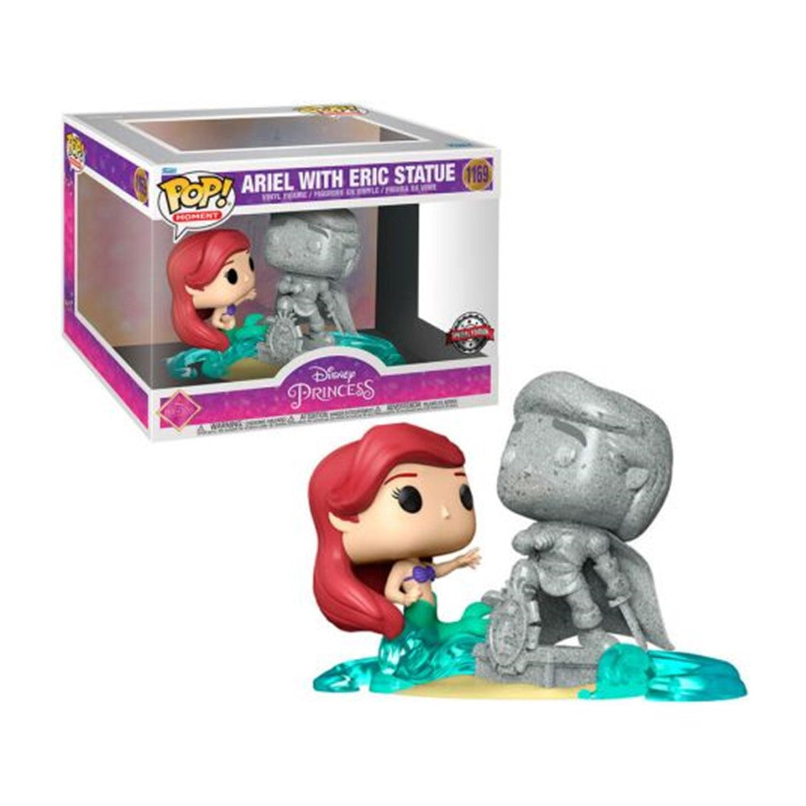 Figurita Funko Pop de Ariel y Estatua de Eric - La Sirenita 9 cm