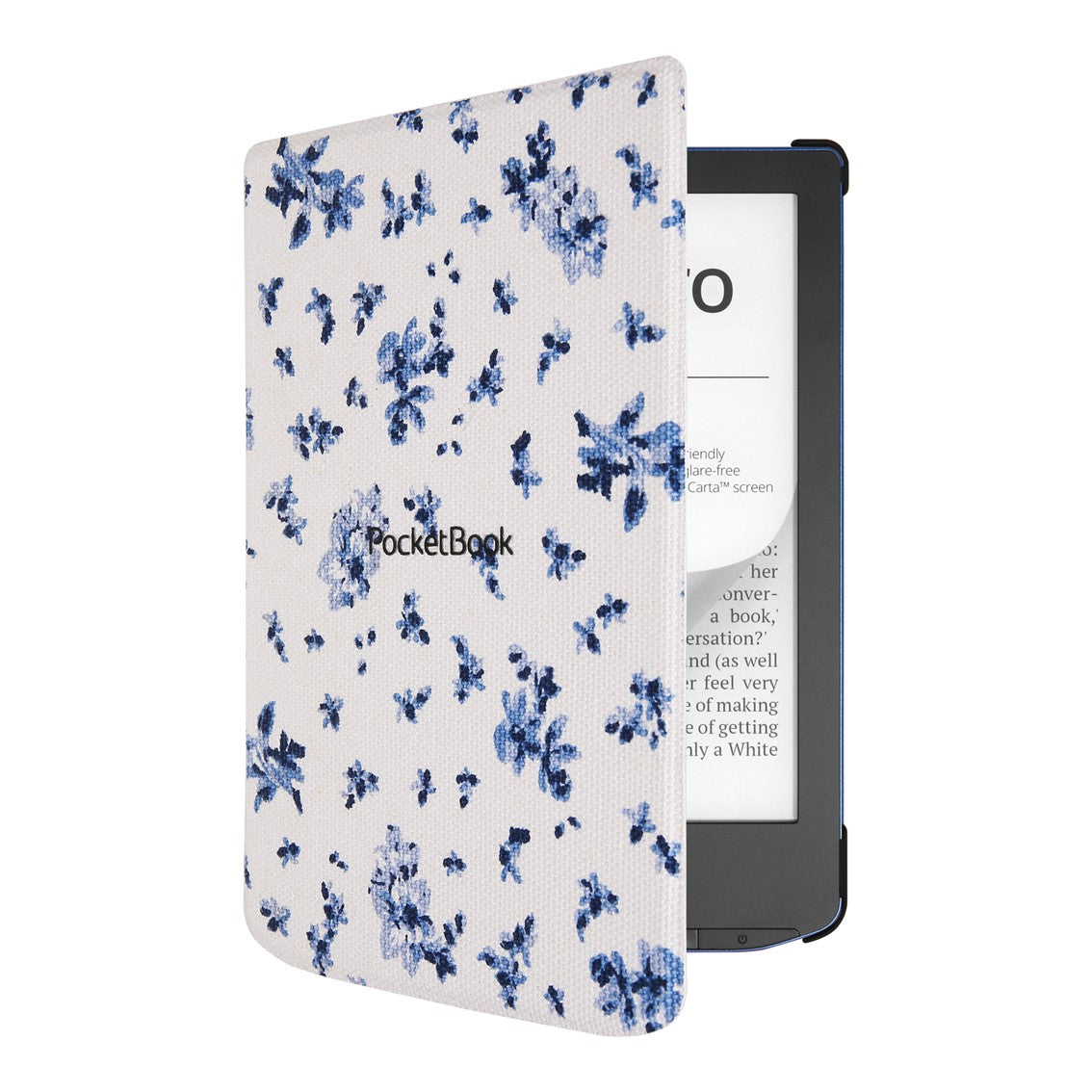 Carcasa Pocketbook Shell Series Verse + Verse Pro - Flores Blanco y Azul 6"