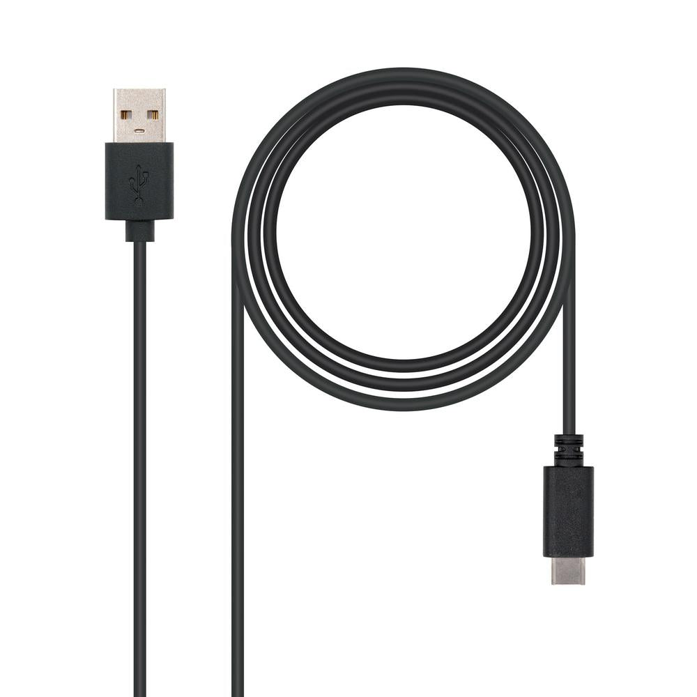 Cable USB 2.0 3A Tipo C a A - Negro 1.0m - Nanocable