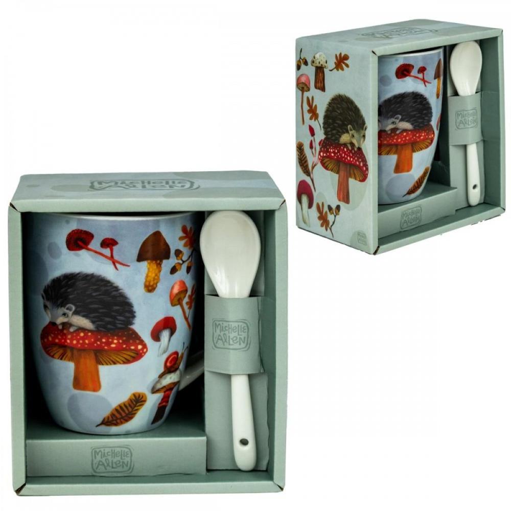 Taza de Cerámica con Cuchara y Diseño de Erizo de Enesco
