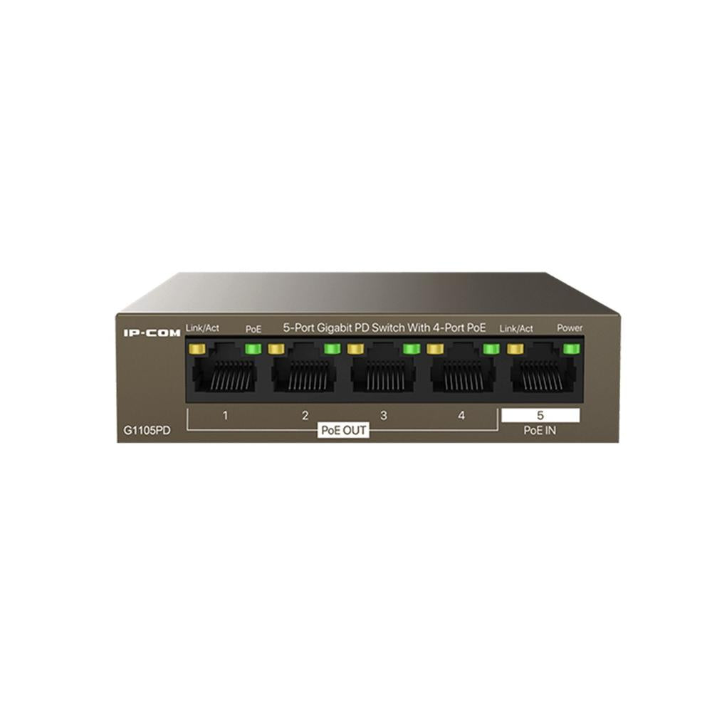 Conmutador PD Gigabit G1105PD de 5 Puertos con PoE - Ideal para Redes de Vigilancia