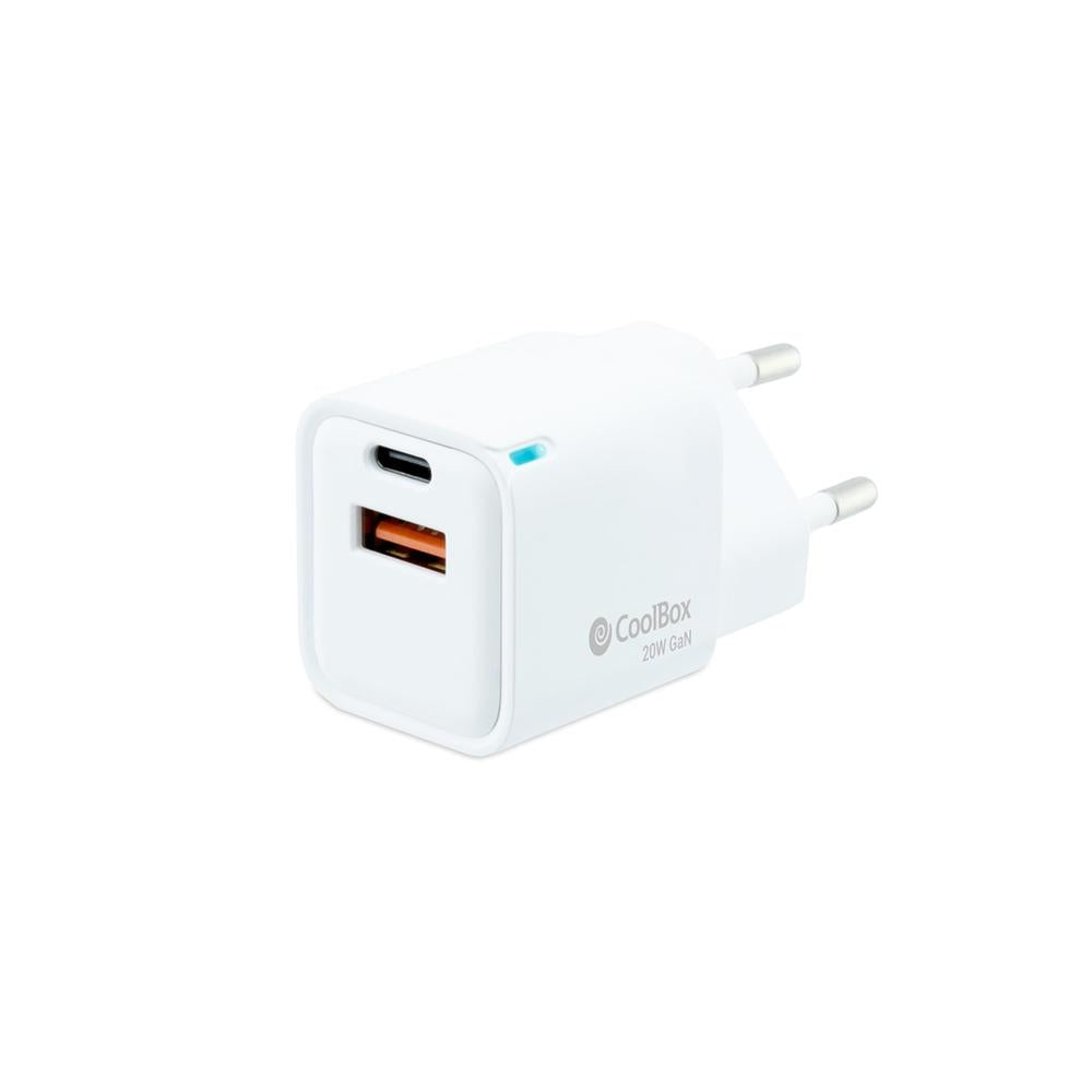 Cargador USB de Pared Coolbox 20W - Carga Rápida USB-A y USB-C