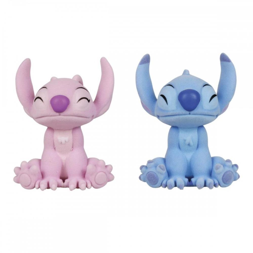 Pack de 2 Figuras Flocadas Enesco Disney: Stitch y Angel Beso Encantador