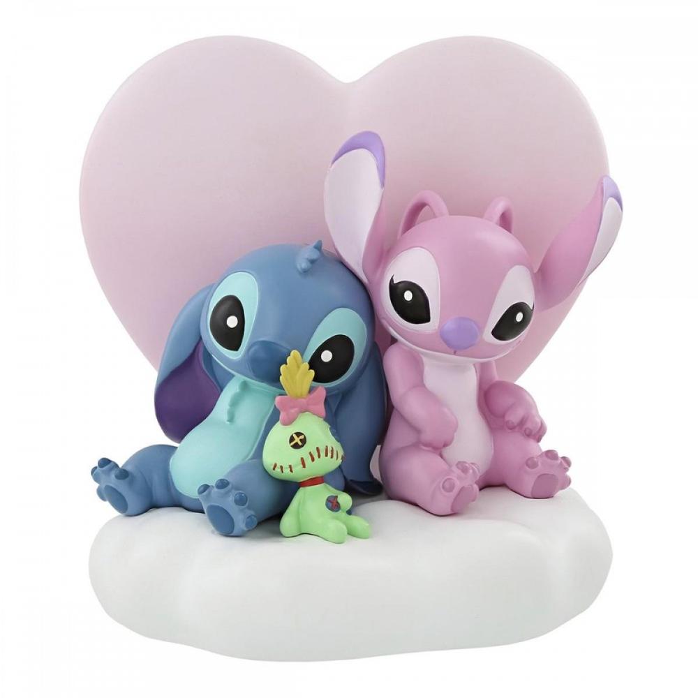 Figura Iluminada Disney Grand Jester: Stitch y Angel en Nube Nueve