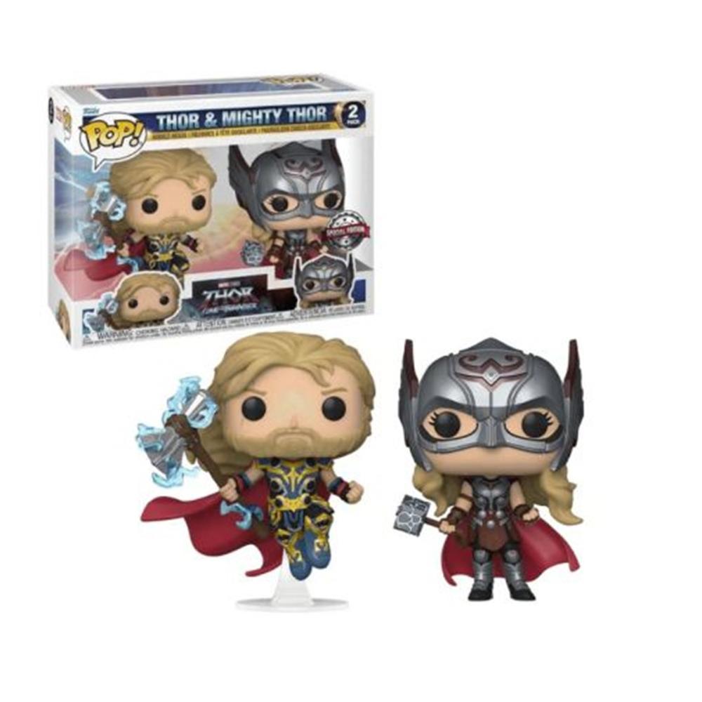 Pack de 2 Funko Pop: Thor y Mighty Thor - Marvel Love & Thunder