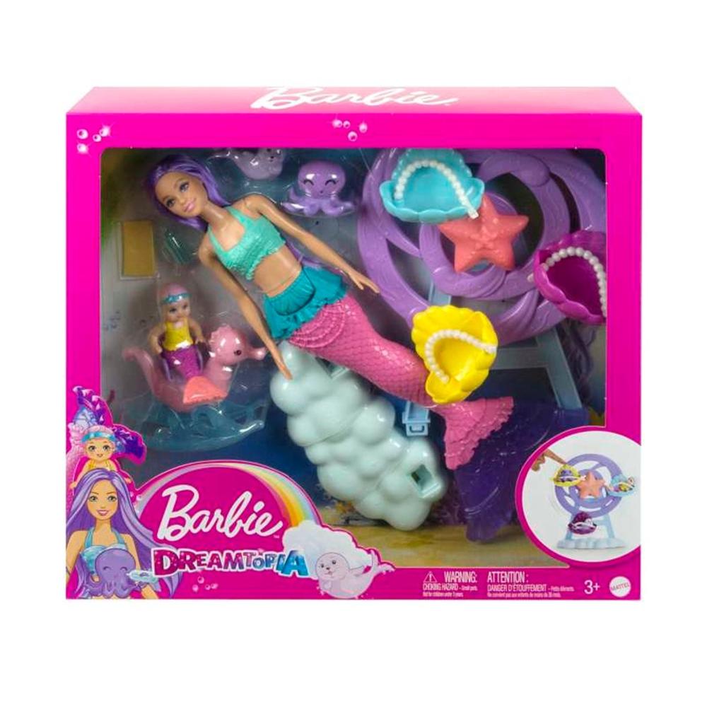 Muñeca Barbie Sirena con Bebé Merbaby y Accesorios Marinos