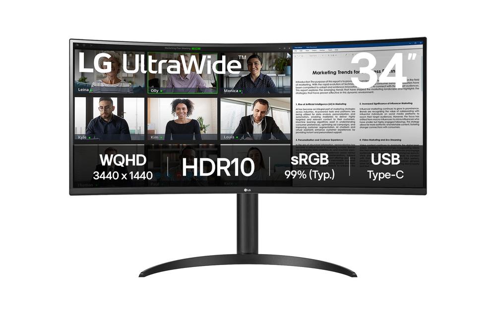 Monitor Curvo LG 34WR50QK 34" WQHD 3440 x 1440, 5ms, HDMI, DisplayPort