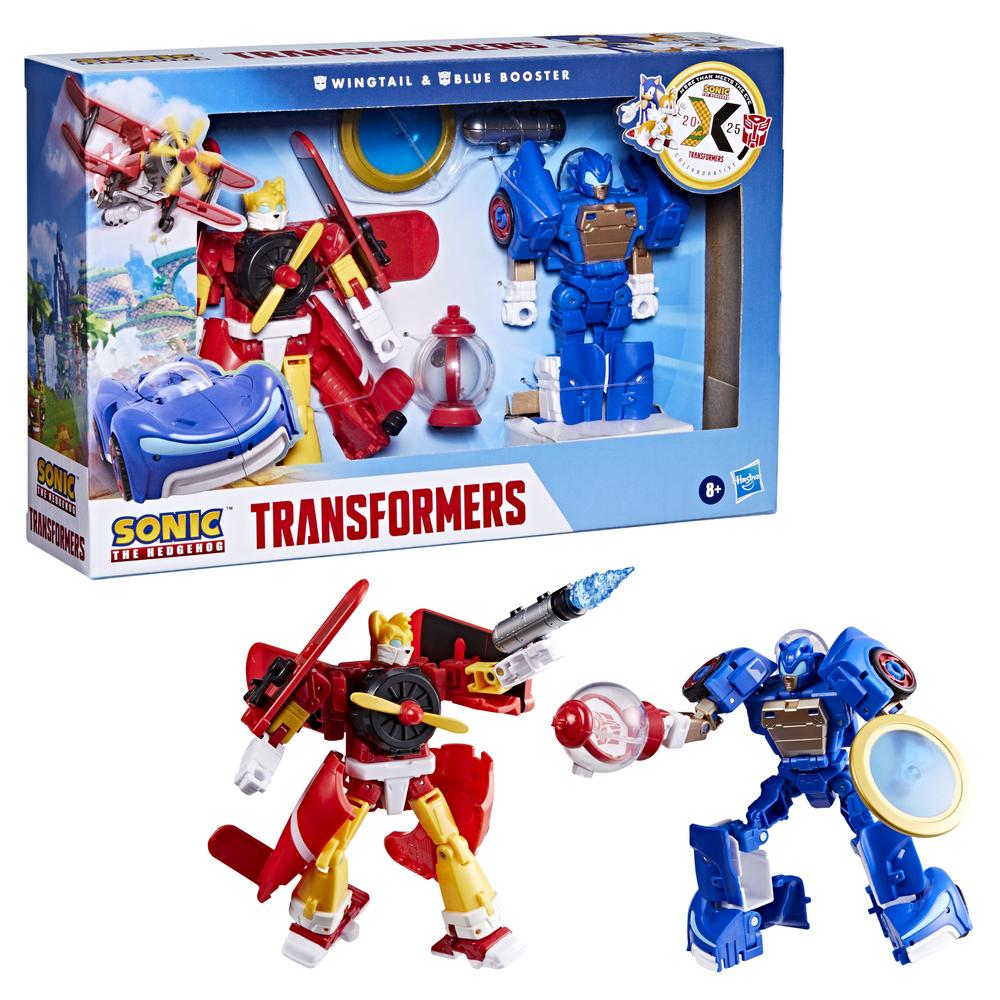 Pack de Figuras Transformers x Sonic: Blue Booster y Wingtail de 12,7 cm