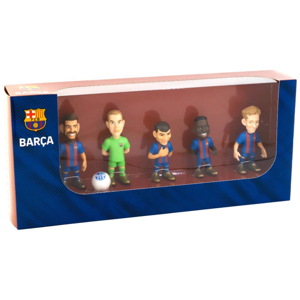 Pack de 5 Figuras Minix FC Barcelona 7cm con Balón
