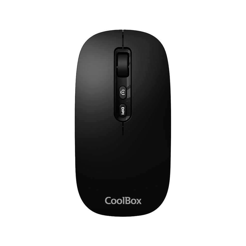 Mouse Inalámbrico Coolbox IA W02 Negro 1600 DPI con Conexión RF y Bluetooth