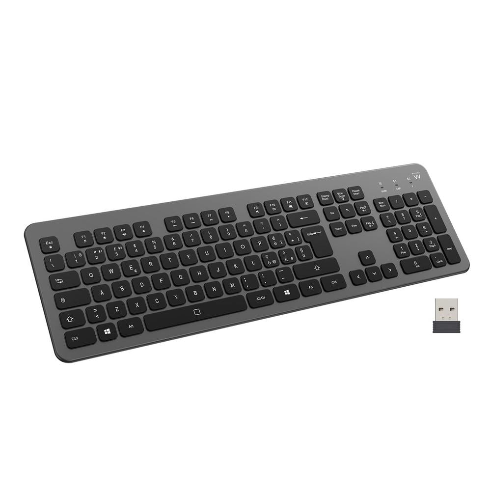 Teclado Inalámbrico Ewent EW3296 con Retroiluminación y Conexión Multidispositivo