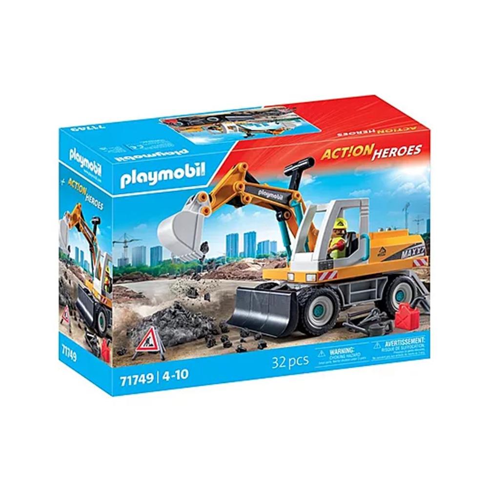 Excavadora Grande Playmobil con Figuras y Accesorios para Construcción