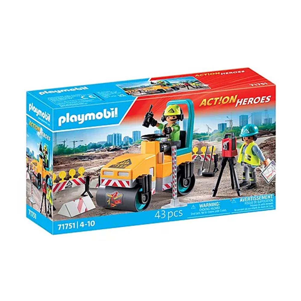 Playmobil - Set de Construcción de Carreteras con Figuras y Accesorios Realistas