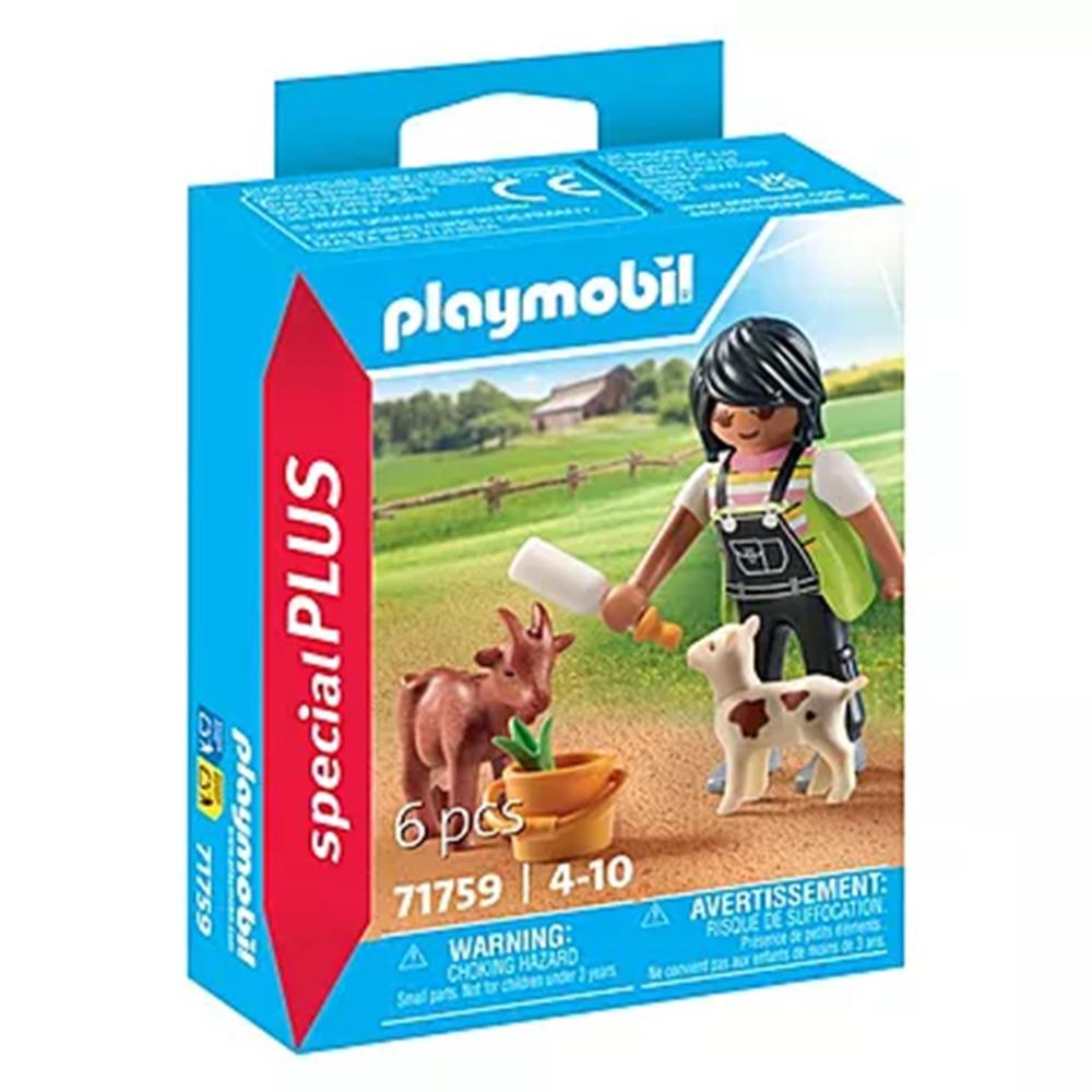 Playmobil - Set Especial Plus: Mujer con Cabras y Accesorios de Granja