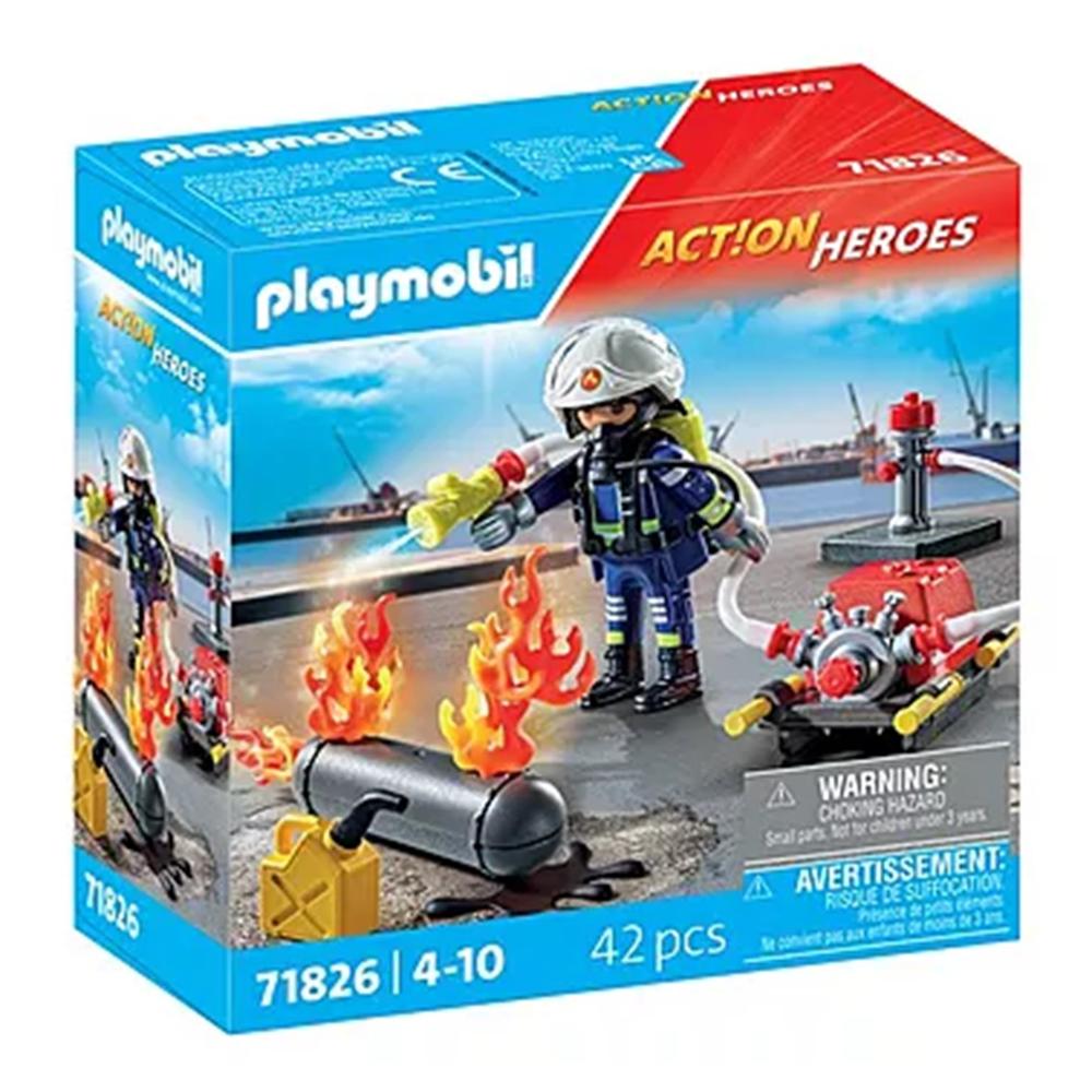 Playmobil Bombero con Bomba de Agua y Accesorios de Emergencia