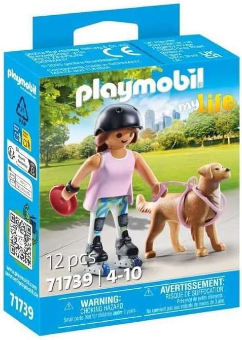 Patinadora Atlética con Retriever y Frisbee de PLAYMOBIL