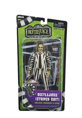 Figura de Acción Beetlejuice con Traje Rayas Blancas y Negras - 18 cm