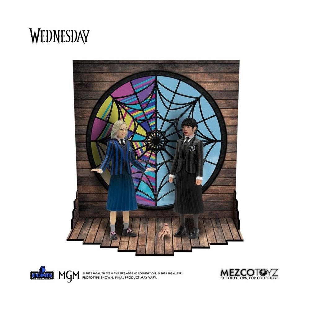 Set de Figuras Mezco Toyz Wednesday y Enid con Accesorios Intercambiables