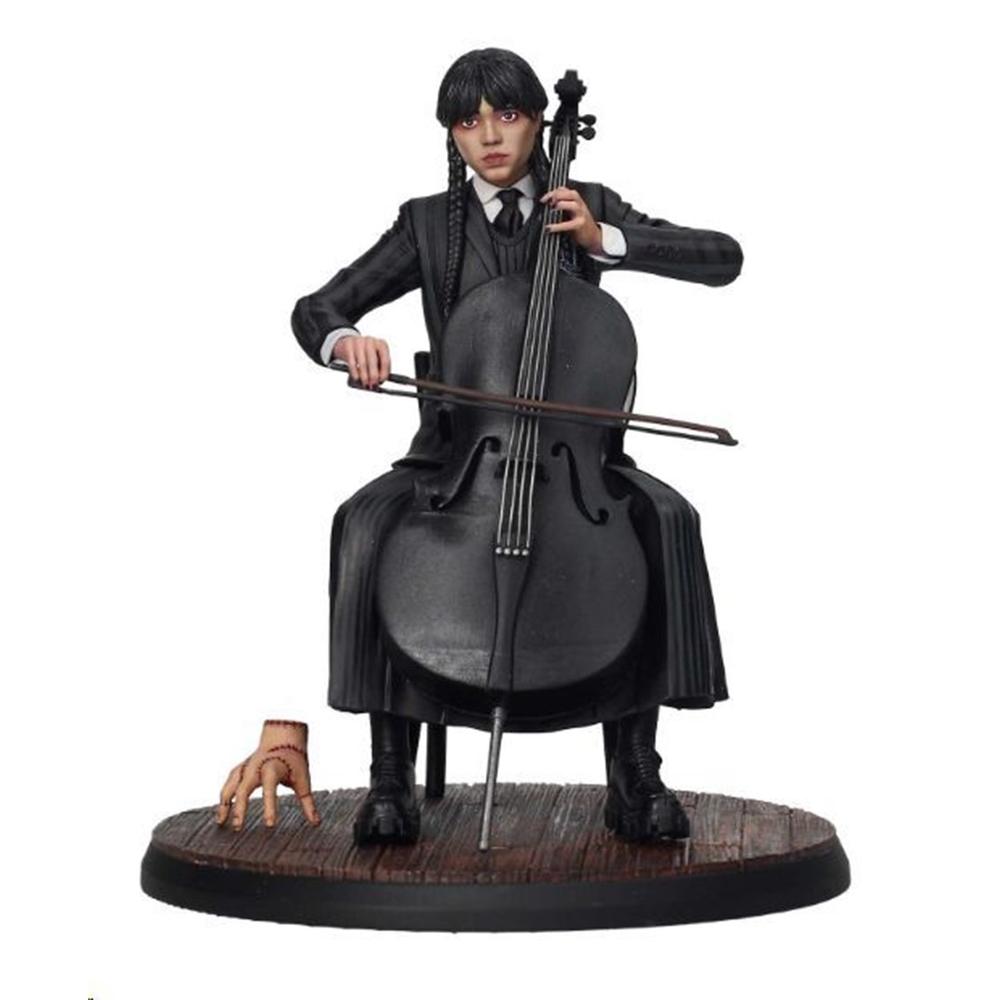 Figura Coleccionable Wednesday Addams con Violonchelo - 15 cm