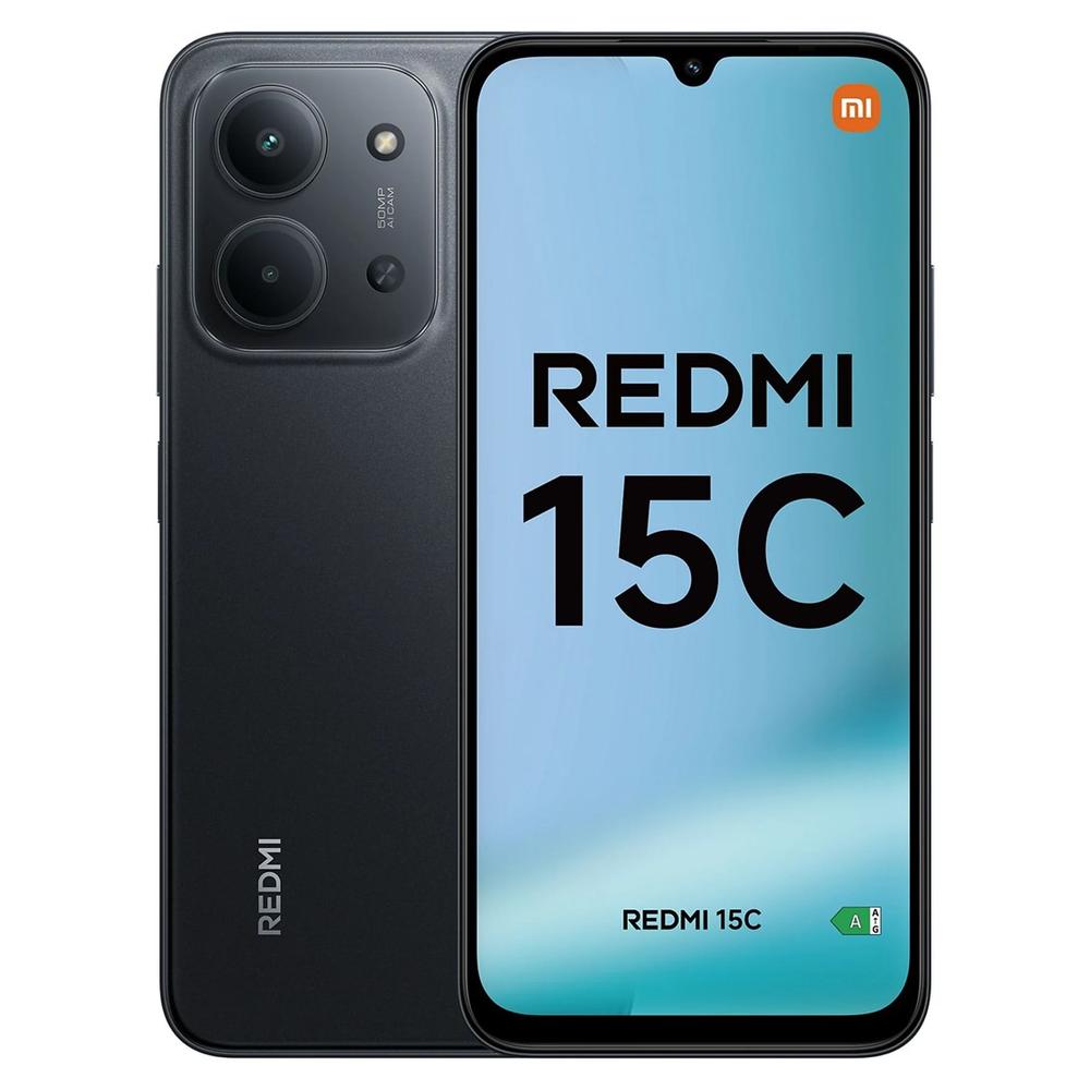 Xiaomi Redmi 15C Negro Medianoche 256GB - Smartphone de Gran Pantalla y Rendimiento Equilibrado