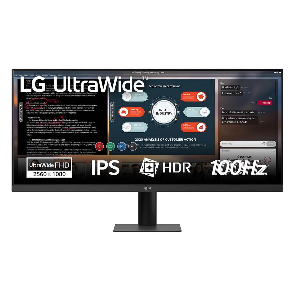 Monitor LG UltraWide 29'' UWFHD 100Hz IPS - Ideal para Trabajo y Entretenimiento
