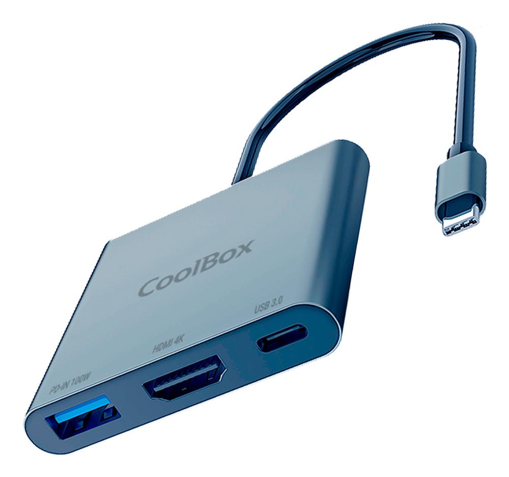 MiniDock CoolBox C31 Aluminio USB-C a HDMI 4K y USB-A