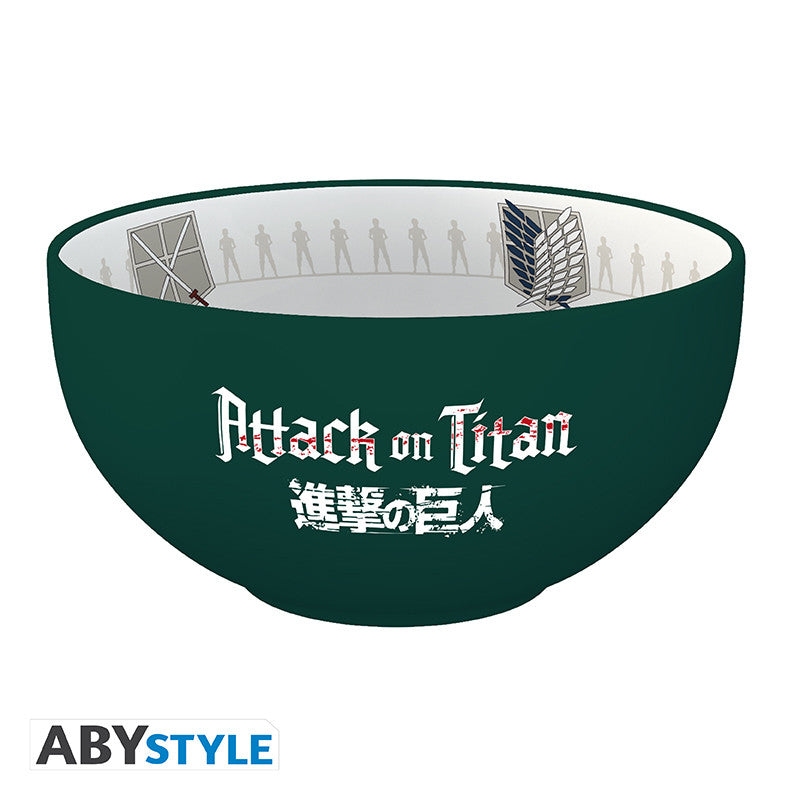 Bol Cerámico ABYstyle Attack on Titan Emblemas S3 - Ideal para Fans del Anime