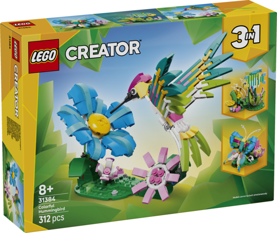 LEGO Creator 3 en 1: Colibrí de Colores, Mariposa y Pez Tropical
