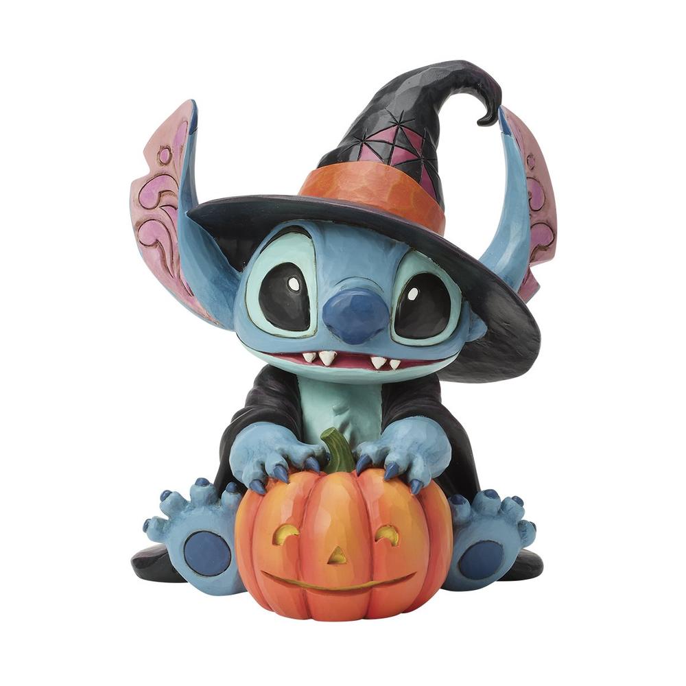 Figurita de Stitch como Bruja con Calabaza Jack-O-Lantern - Disney Traditions