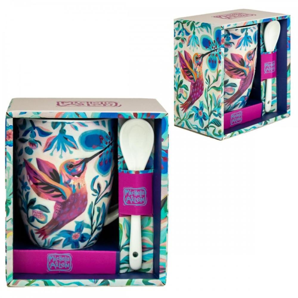 Taza Decorativa con Cuchara Enesco Colibrí