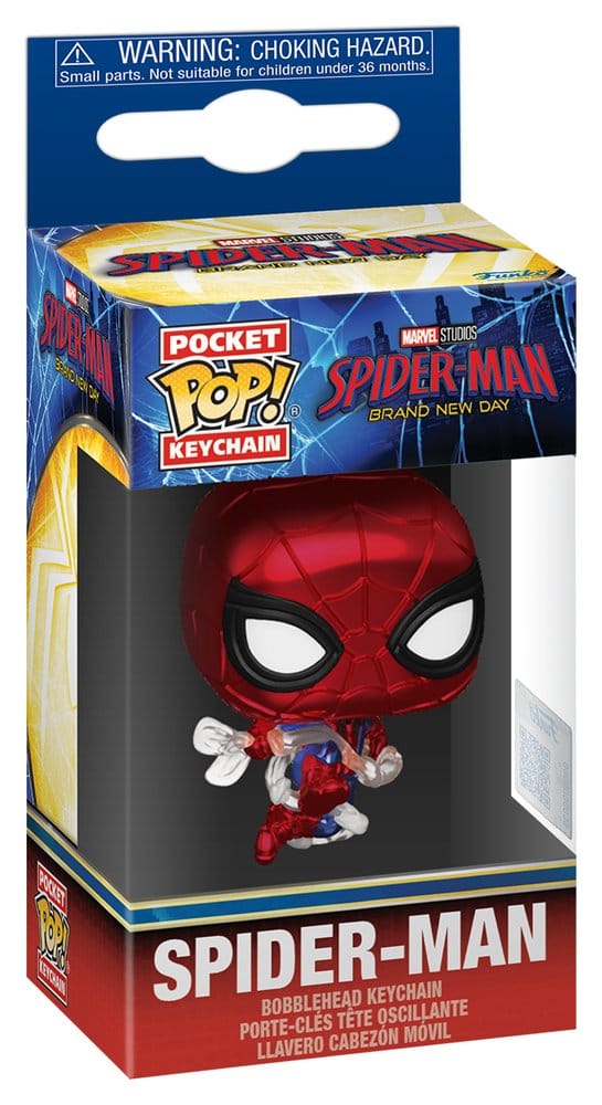 Funko Pop Keychain Spider-Man Brand New Day Metallic 10,2 cm