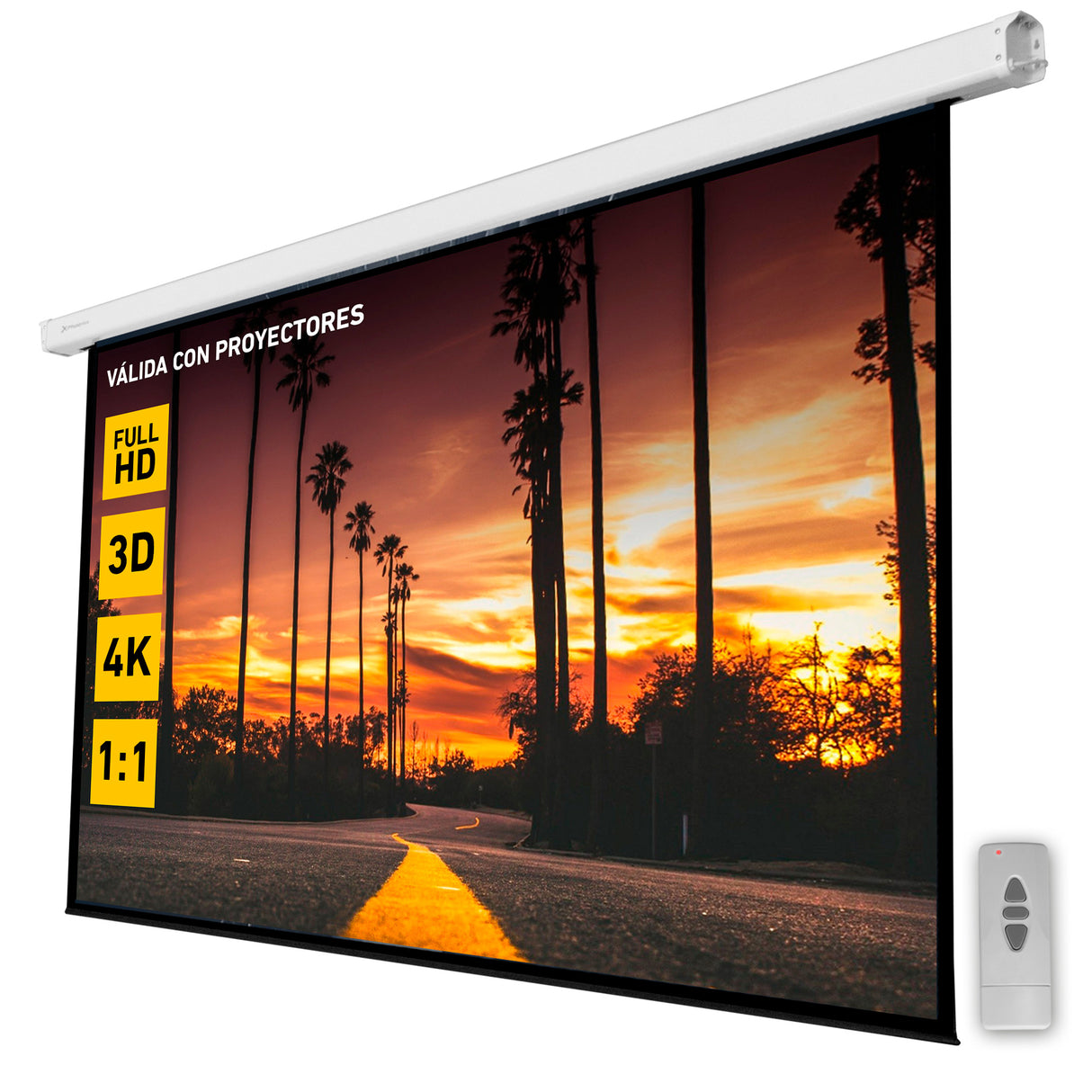 Pantalla Eléctrica Phoenix 135" 2.40m x 2.40m - Compatible con 1:1, 4:3 y 16:9