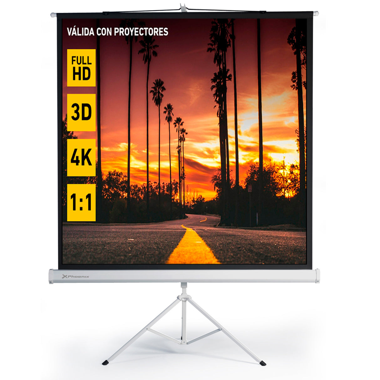Pantalla de Proyección Trípode Phoenix 112" Formato 1:1