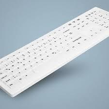 Teclado de Silicona Higiénico AK-C8100F - Blanco, IP68, Expandido con Pad Numérico