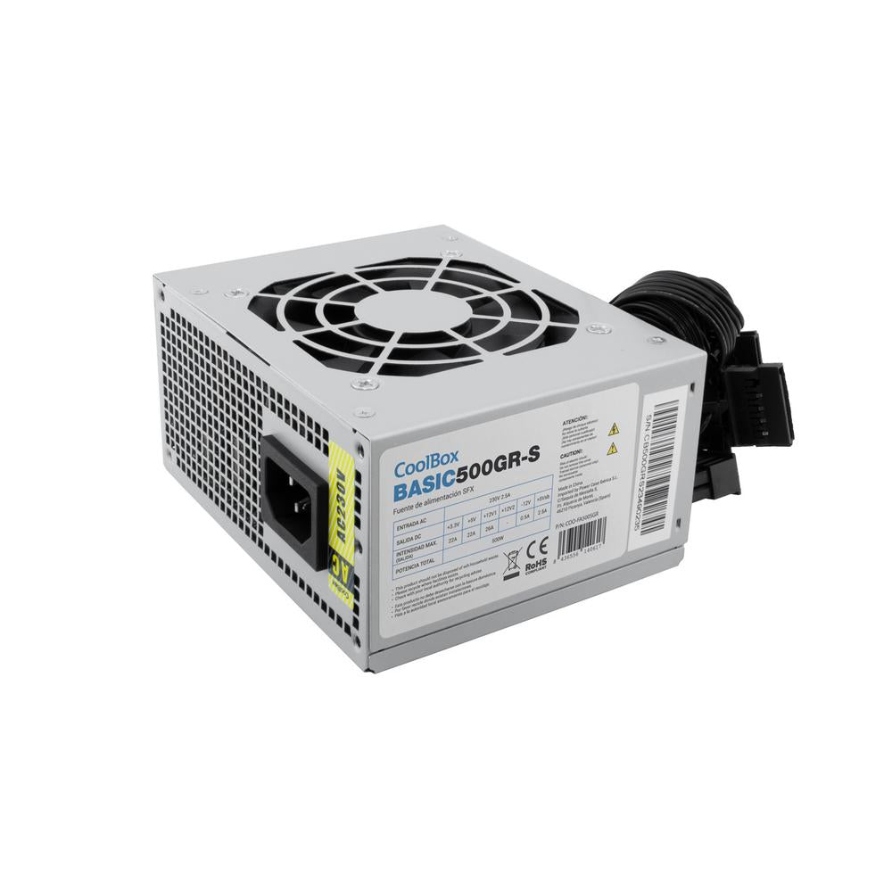 Fuente de Alimentación CoolBox BASIC500GR-S 500W SFX con Ventilador Térmico