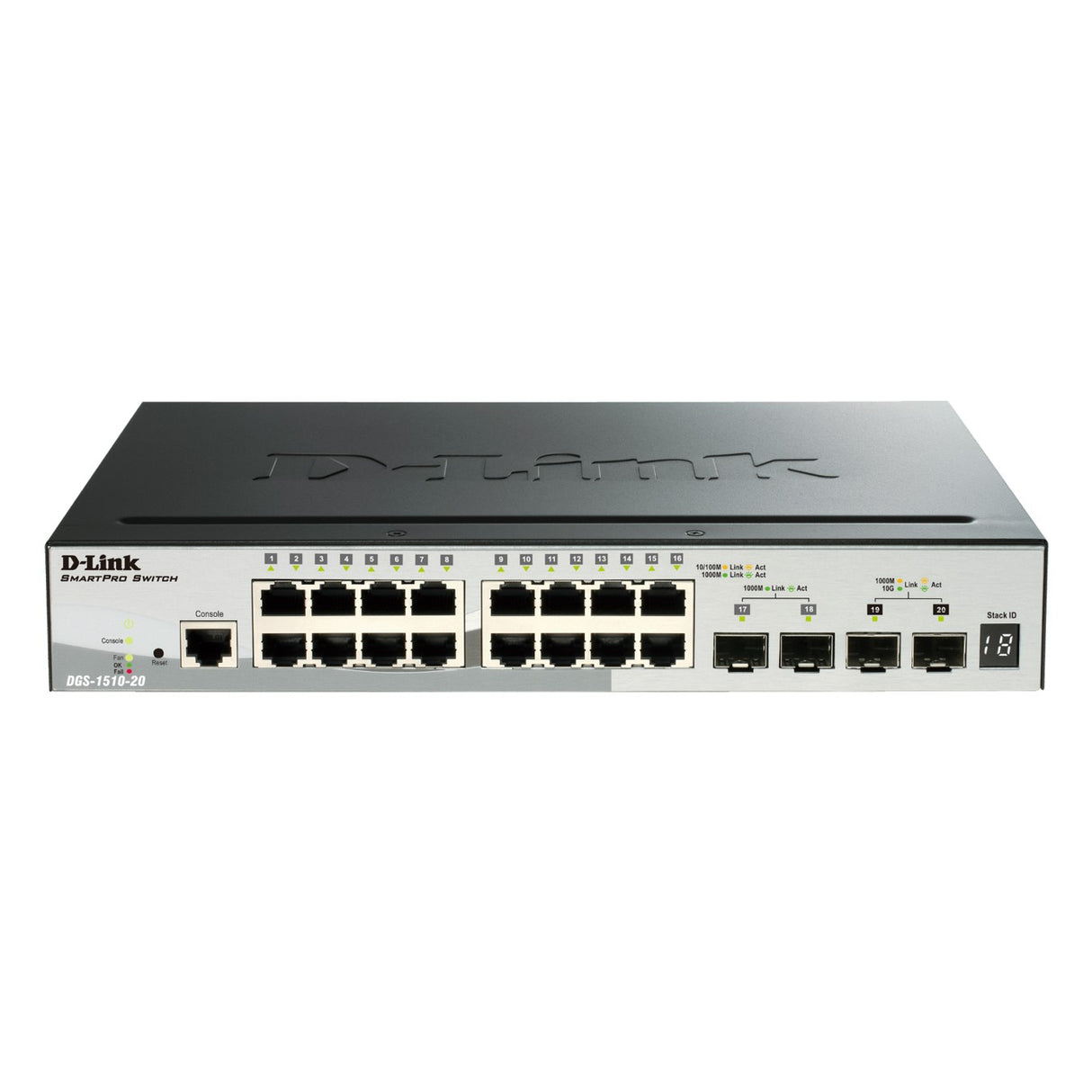 Switch D-Link DGS-1510-20 de 20 Puertos Gestionables 10/100/1000 Mbps